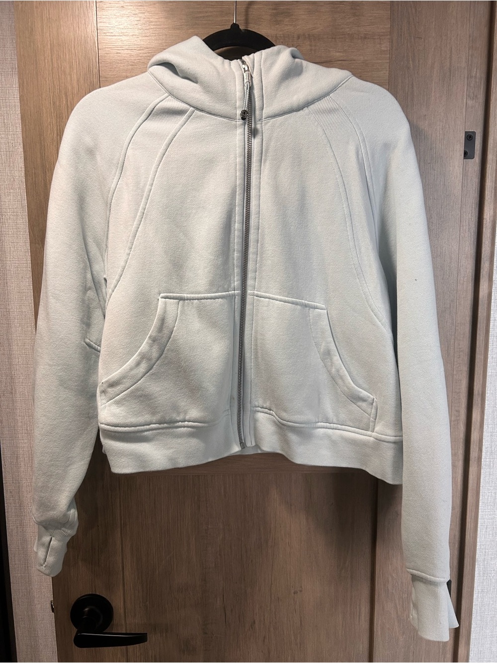 Lululemon Light Blue Zip-Up Hooded Sweatshirt